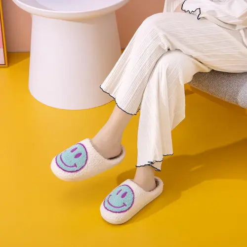 Snuggle Up in Melody Smiley Face Cozy Slippers