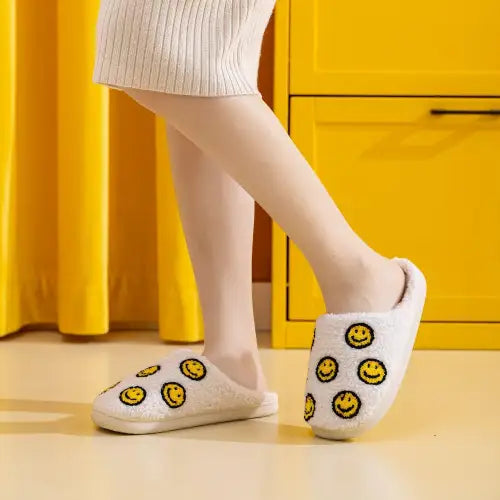 Snuggle Up in Melody Smiley Face Cozy Slippers