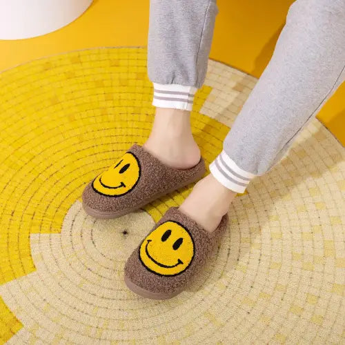 Snuggle Up in Melody Smiley Face Cozy Slippers