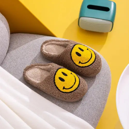 Snuggle Up in Melody Smiley Face Cozy Slippers