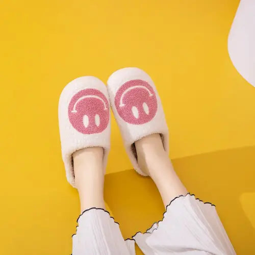 Snuggle Up in Melody Smiley Face Cozy Slippers