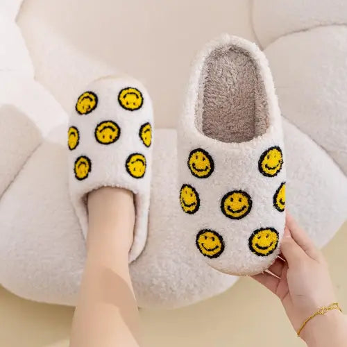 Snuggle Up in Melody Smiley Face Cozy Slippers