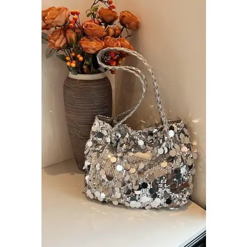 Sparkle in Style with the Sequin Braided Strap Shoulder Bag