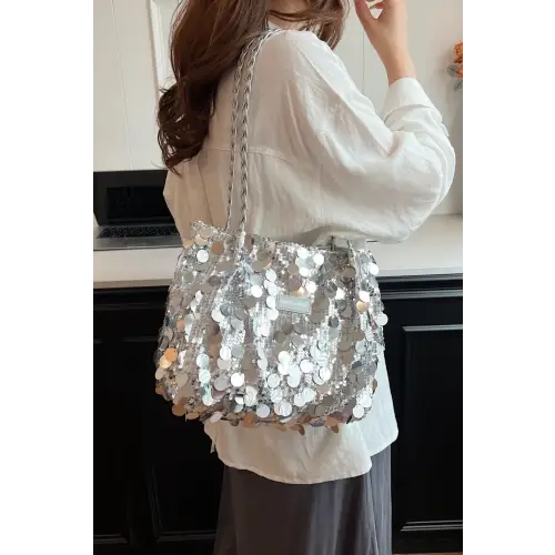 Sparkle in Style with the Sequin Braided Strap Shoulder Bag