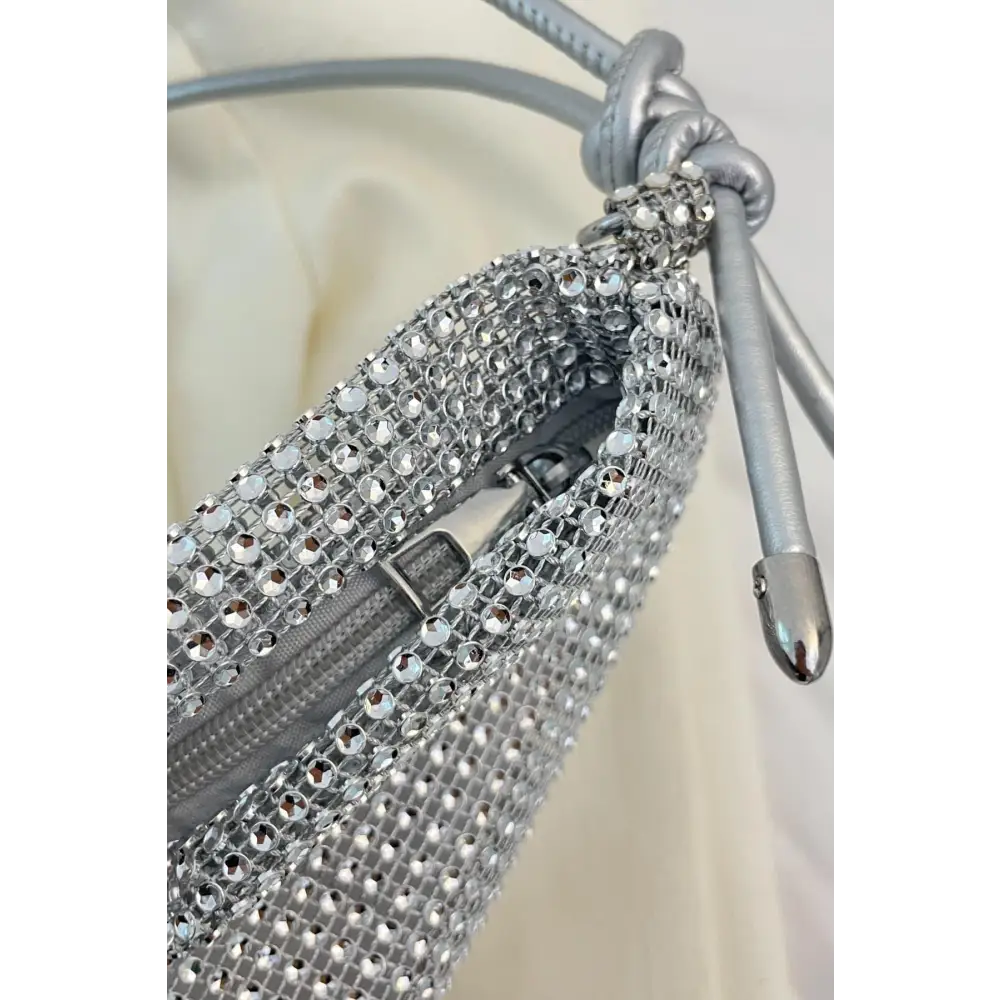 Sparkle in Style with the Yeppi Rhinestone Knotted Strap Crossbody Bag