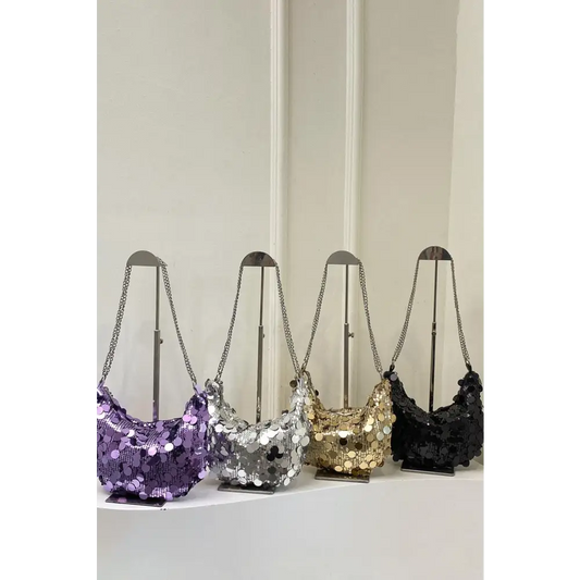 Sequin Chain Crossbody Bag - CM Fashion