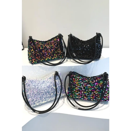 Sequin Double Strap Shoulder Bag - CM Fashion