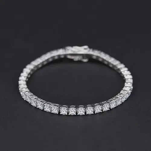 Sparkling Diamond Tennis Bracelet in Pure S925 Silver for Glamorous Style