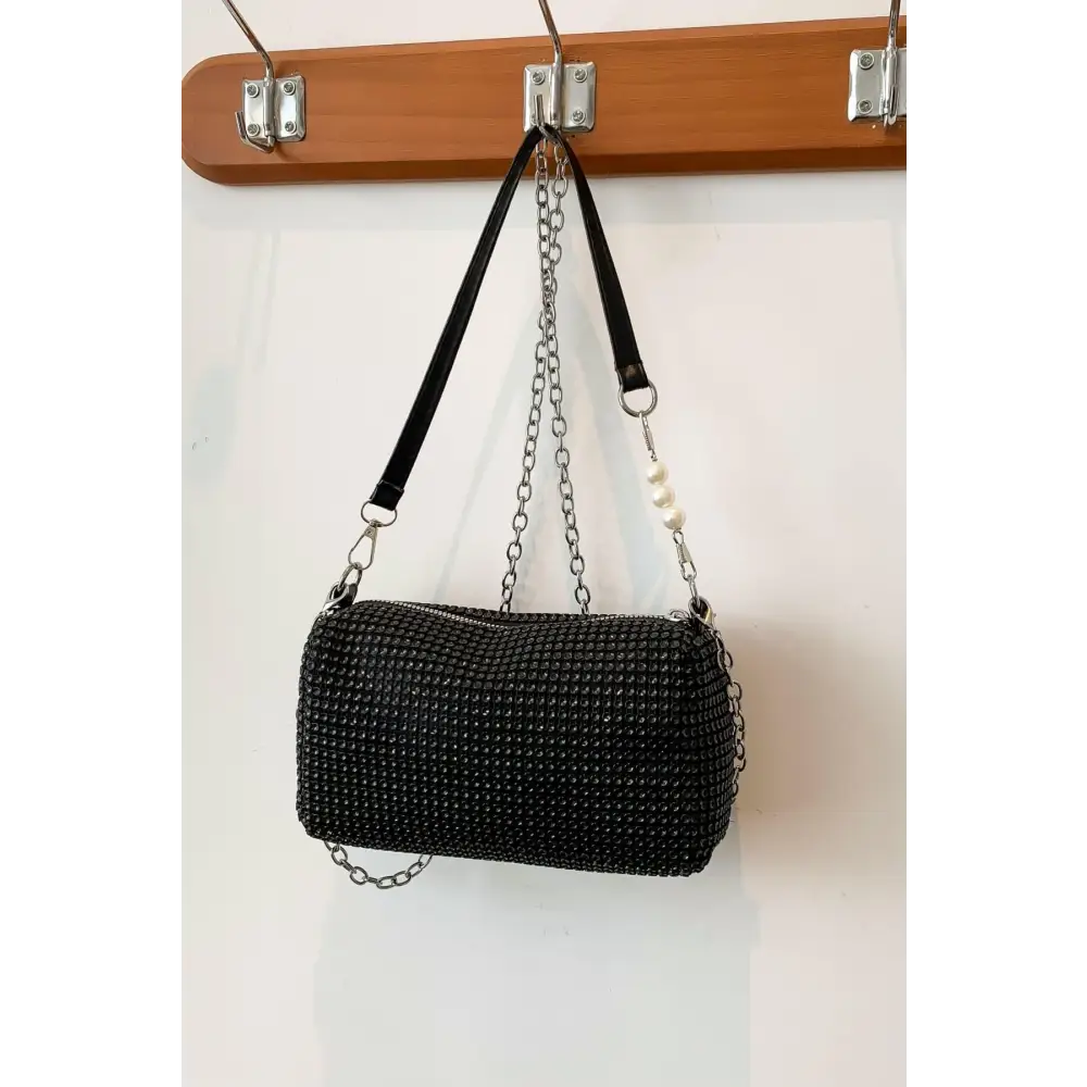 Sparkling Elegance with Yeppi Openwork Crossbody Bag and Removable Strap