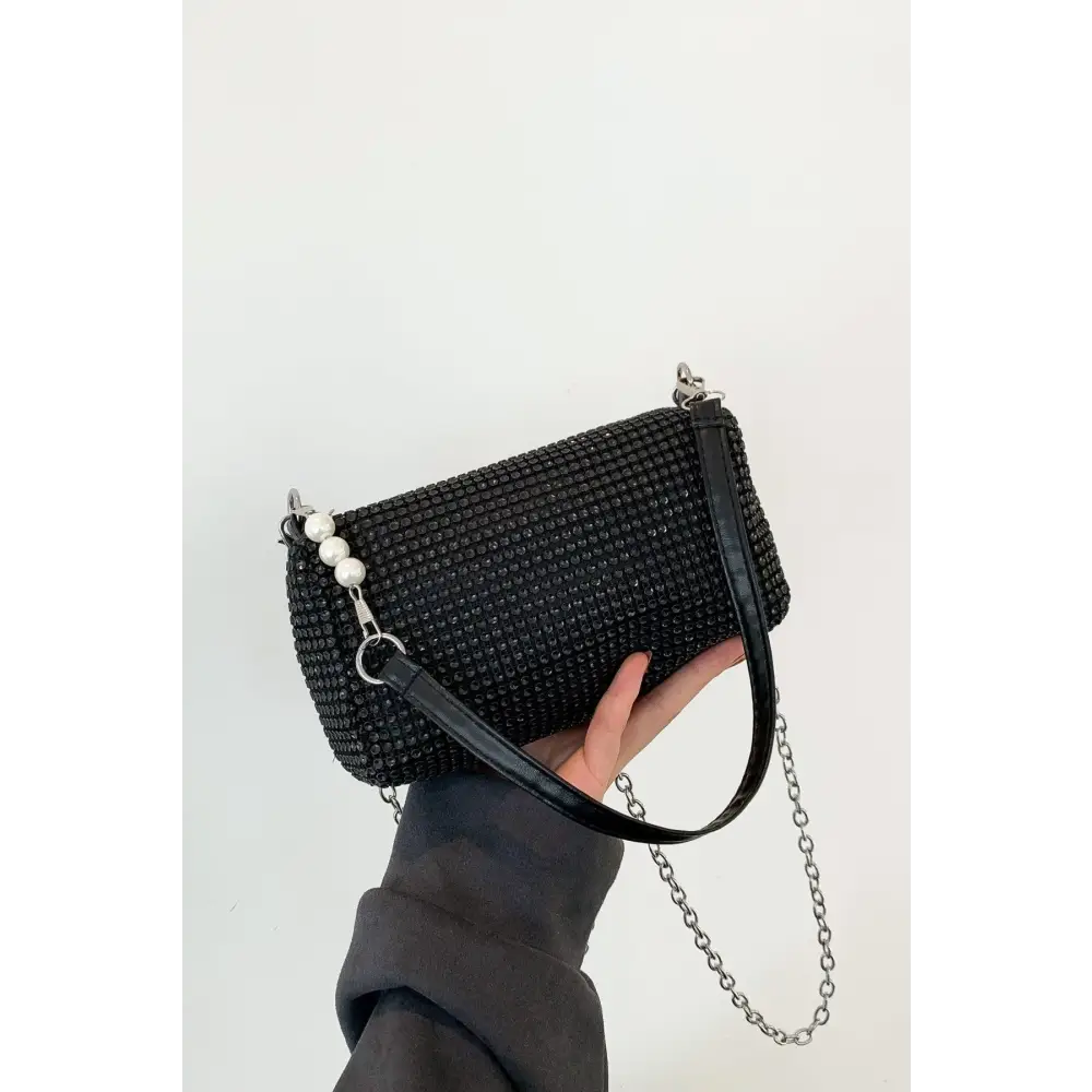 Sparkling Elegance with Yeppi Openwork Crossbody Bag and Removable Strap