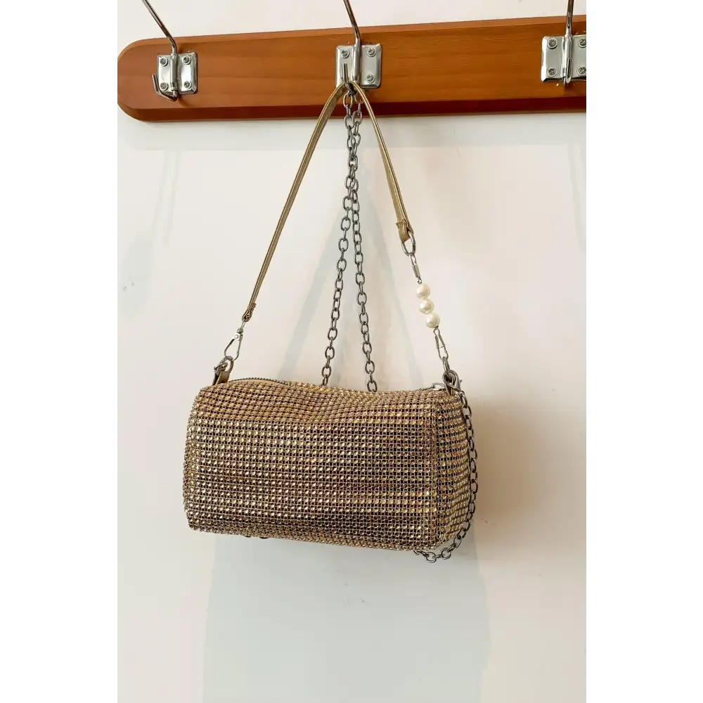 Sparkling Elegance with Yeppi Openwork Crossbody Bag and Removable Strap