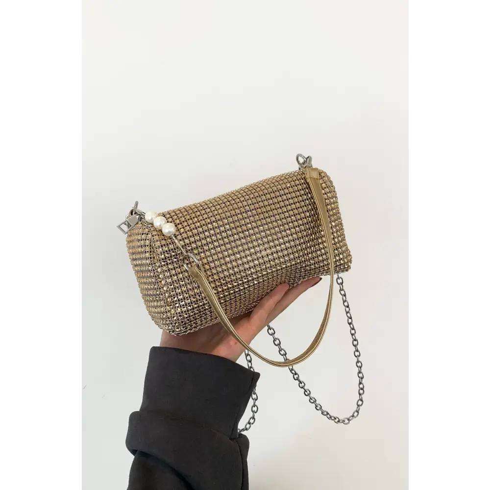 Sparkling Elegance with Yeppi Openwork Crossbody Bag and Removable Strap