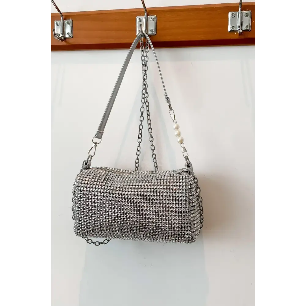 Sparkling Elegance with Yeppi Openwork Crossbody Bag and Removable Strap