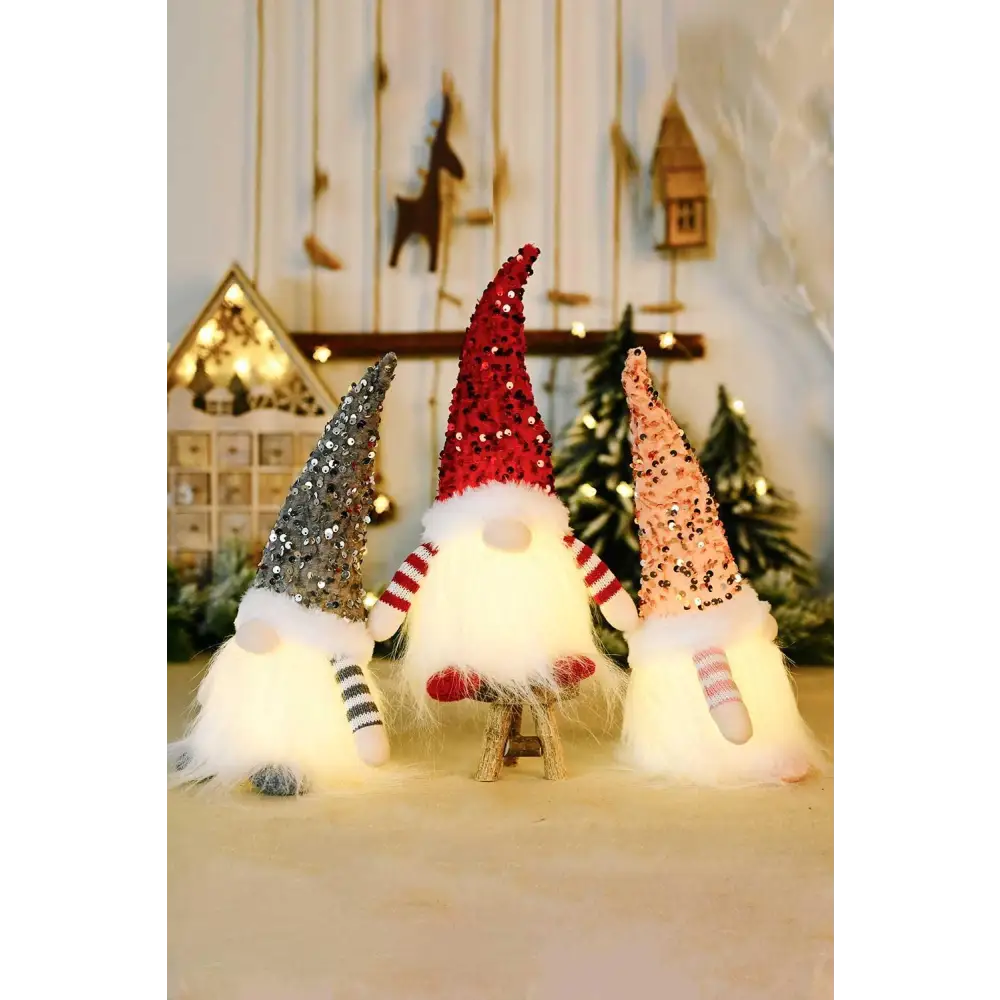 Sparkling Sequin Light-Up Christmas Gnomes for Festive Cheer