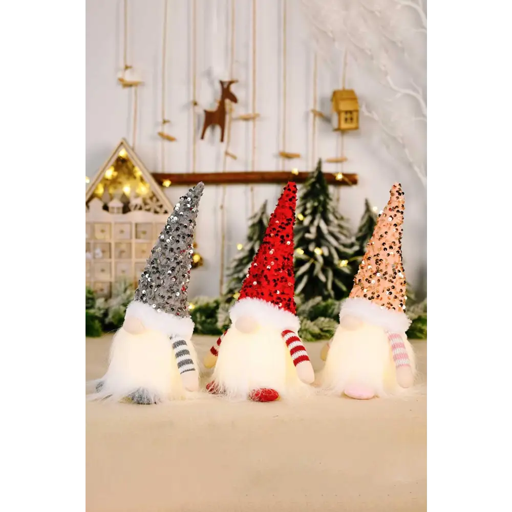 Sparkling Sequin Light-Up Christmas Gnomes for Festive Cheer