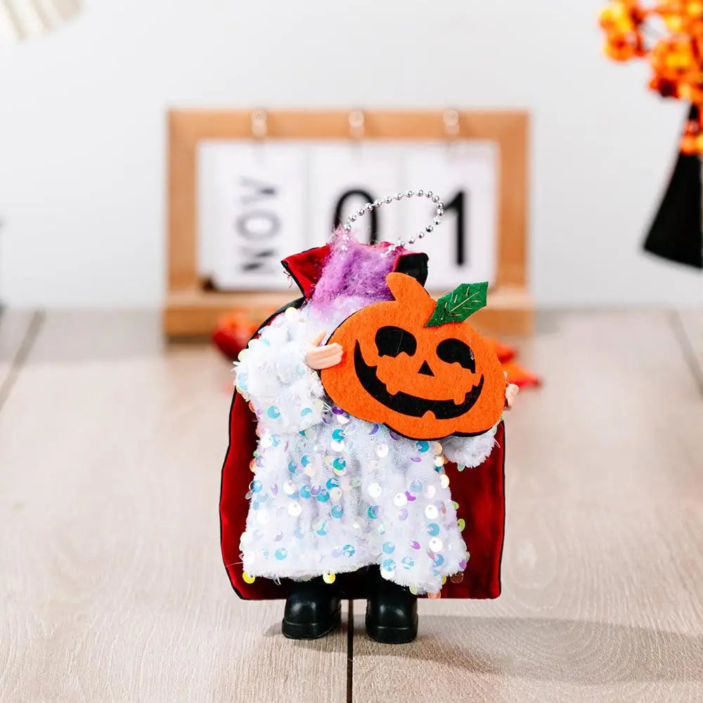 Spooktacular Two-Piece Sequin Halloween Hanging Widgets for Unique Decor