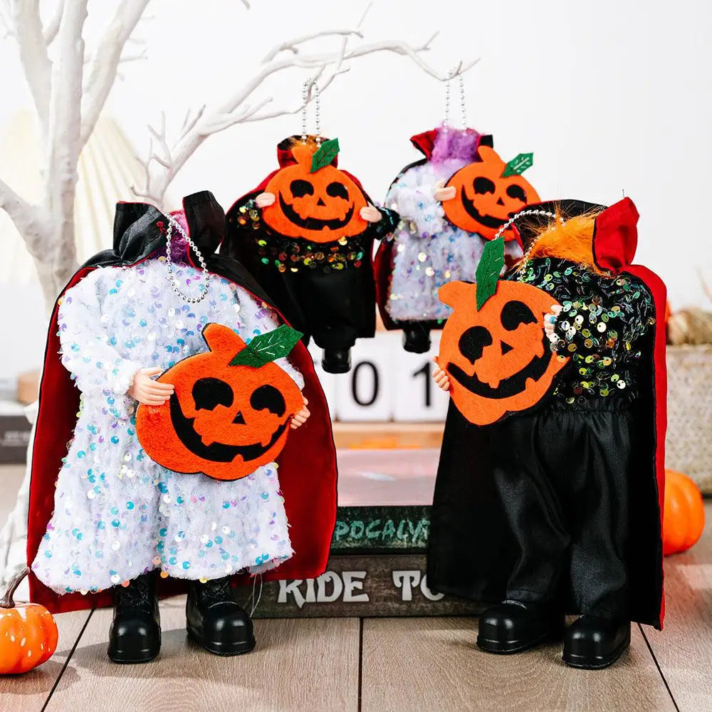 Spooktacular Two-Piece Sequin Halloween Hanging Widgets for Unique Decor