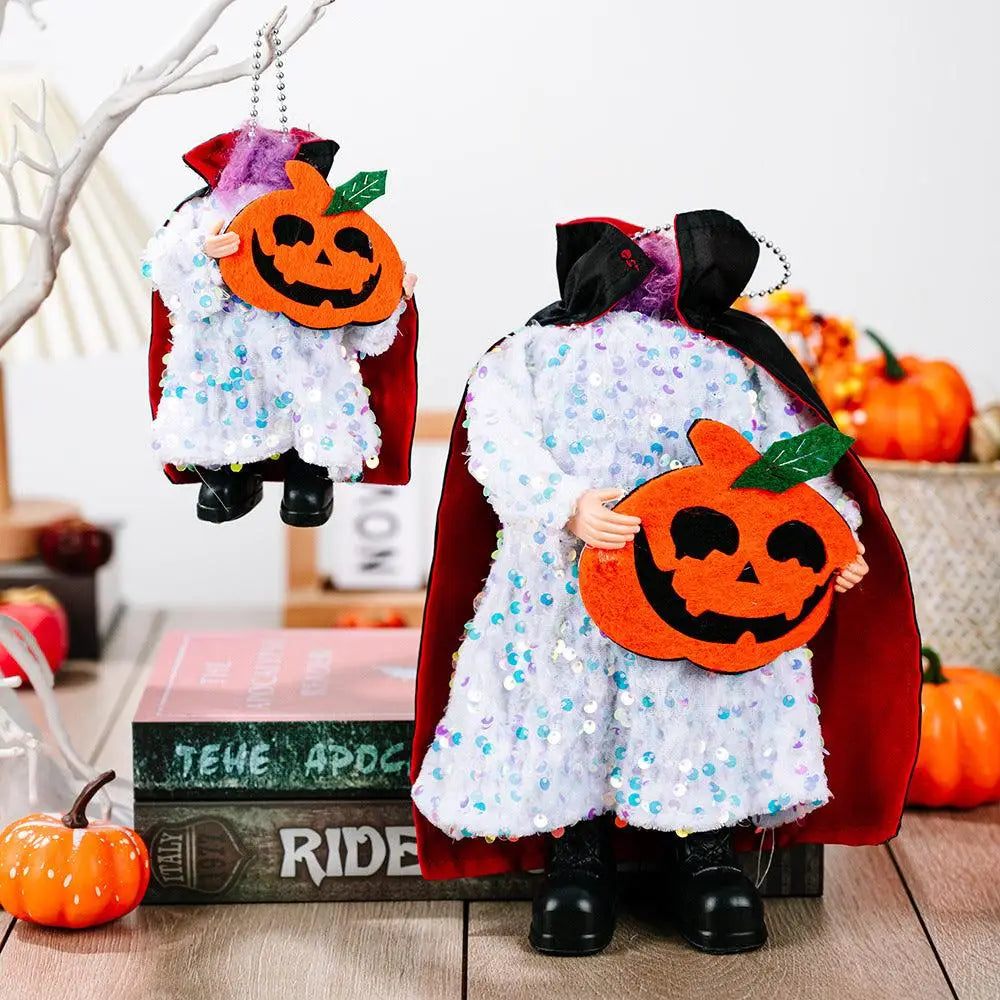 Spooktacular Two-Piece Sequin Halloween Hanging Widgets for Unique Decor