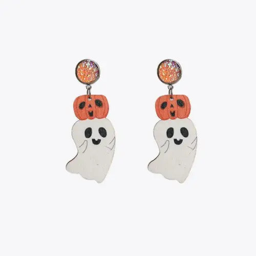 Ghost Shape Wooden Dangle Earrings - CM Fashion