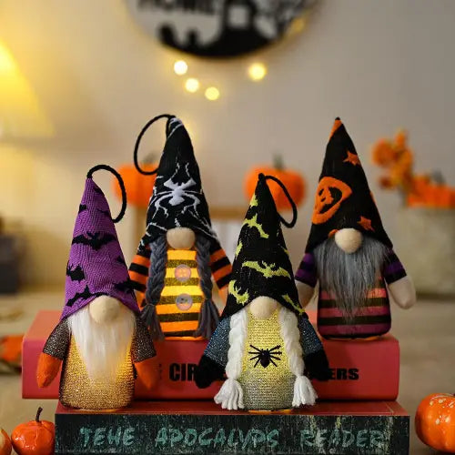 Spooky Light-Up Halloween Gnomes Pointed Hat Faceless Dolls