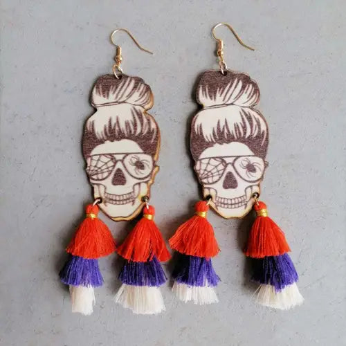 Spider Grandma Tassel Detail Dangle Earrings - CM Fashion