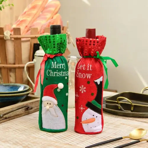 Spread Holiday Cheer with Festive Christmas Wine Bottle Covers