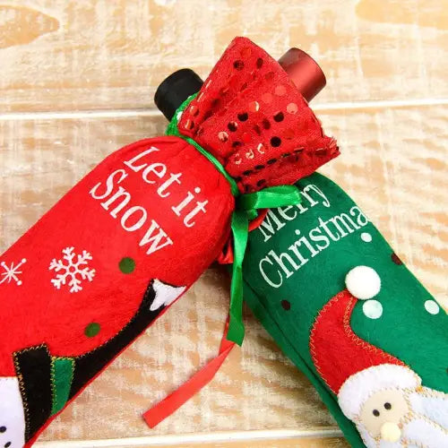 Spread Holiday Cheer with Festive Christmas Wine Bottle Covers