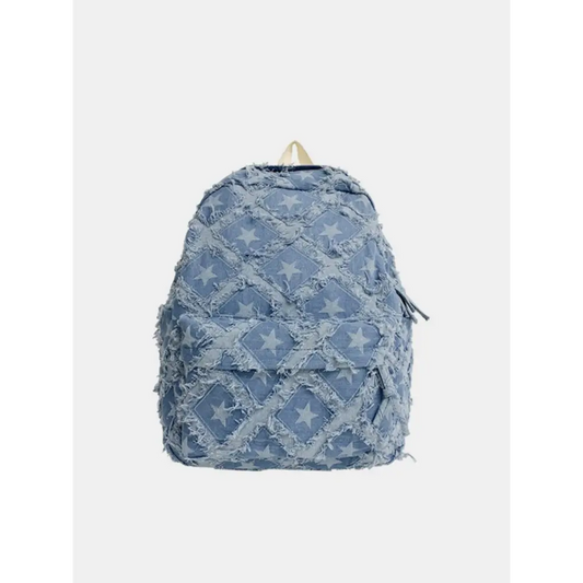 Star Denim Backpack Bag - CM Fashion