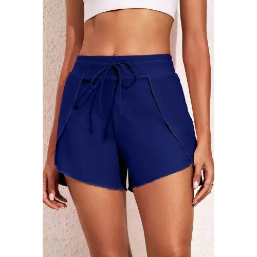 Drawstring Waist Swim Shorts - CM Fashion