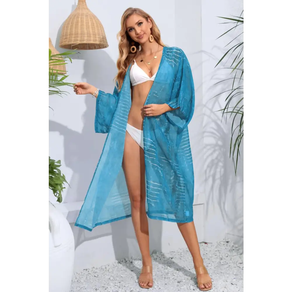 Breezy Striped Sheer Cover Up for Beach Bliss