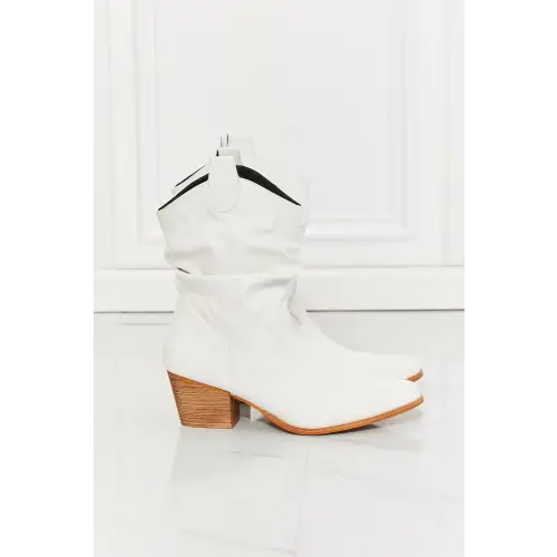 Strut in Style Texas Scrunch Cowboy Boots White Melody