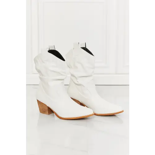 Strut in Style Texas Scrunch Cowboy Boots White Melody