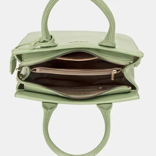 Stunning David Jones PU Leather Handbag in Light Green