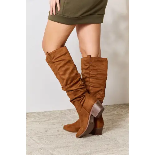 Stunning East Lion Corp Block Heel Knee High Suede Boots