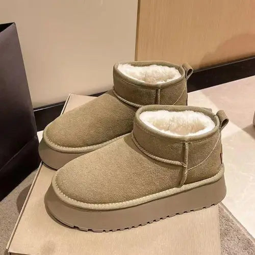 Fleece Chunky Mini Boots