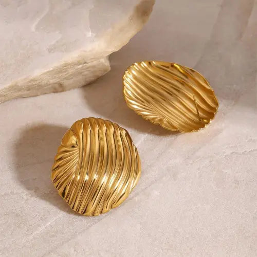 Stunning Gold 18K Geometric Earrings