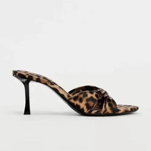 Stunning Juno Studio Bow Leopard Kitten Heel Sandals