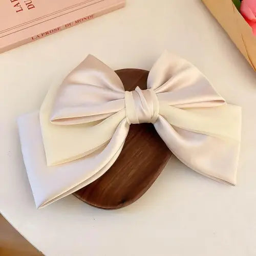 Stunning Pink Satin Bow Cloth Hair Clip