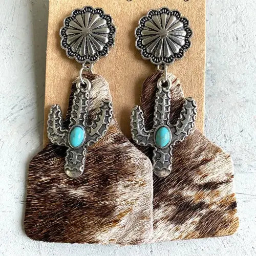 Cactus Alloy Earrings