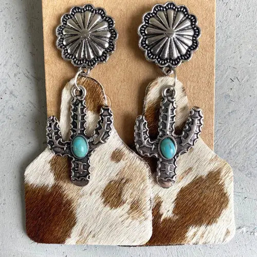Cactus Alloy Earrings