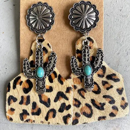 Cactus Alloy Earrings
