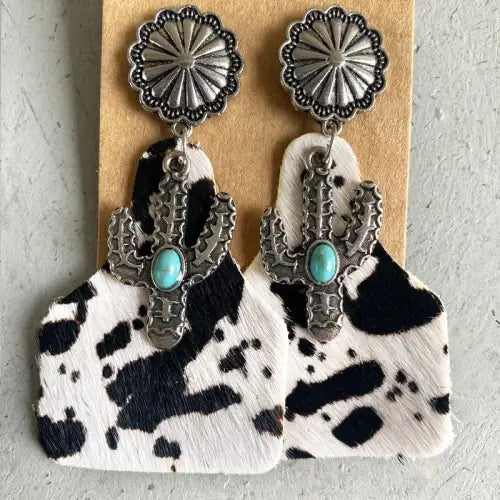 Cactus Alloy Earrings