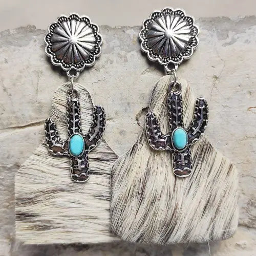 Cactus Alloy Earrings