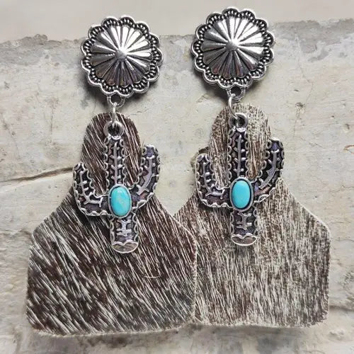 Cactus Alloy Earrings
