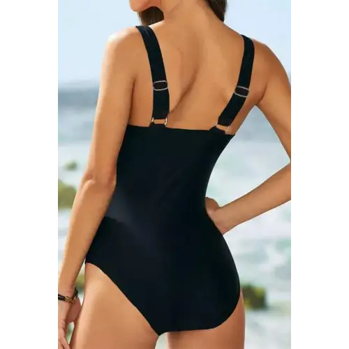 Stunning V-Neck Sleeveless Printed One-Piece Swimwear by Images Synz