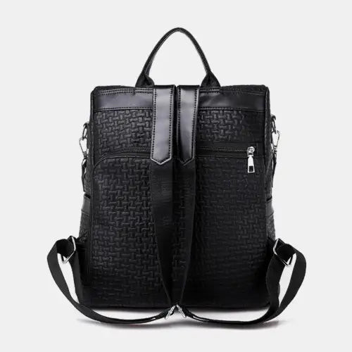 Stylish Black Leather Backpack Bag for Urban Adventurers