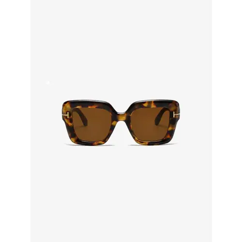 Stylish Black Square Sunglasses with Blue Lenses and Polycarbonate Frame