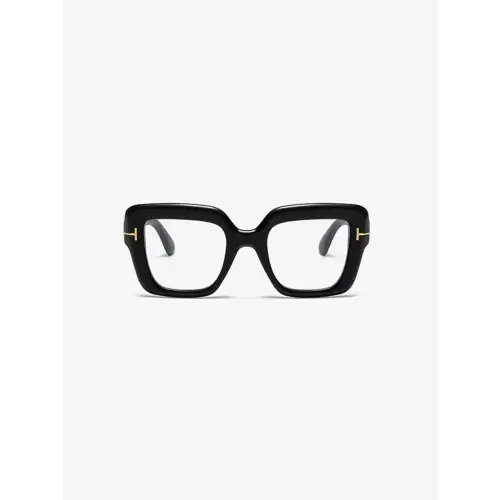 Stylish Black Square Sunglasses with Blue Lenses and Polycarbonate Frame