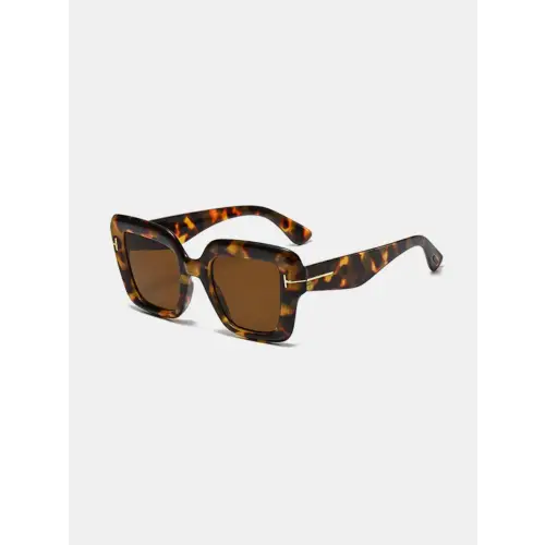 Stylish Black Square Sunglasses with Blue Lenses and Polycarbonate Frame