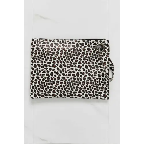 Stylish Black and  White Printed Wristlet Clutch - Everyday Chic